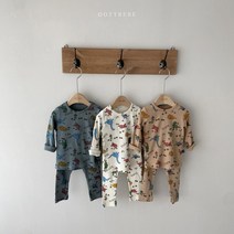 오뜨베베 다이노 실내복 set 공룡내복 상하의세트 아기내복 키즈내복 남아내의 북유럽풍 아기옷 여아 남아 가을 내복 데일리