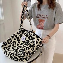 온나뷰 호피 빅사이즈 에코백 미니 레오파드 캔버스 숄더백