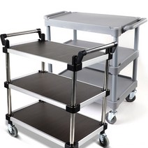 간편조립 3단 국산 서빙 카트 식당카트 운반카트 웨건 식당용 업소용 병원용, 01.플라스틱3단카트