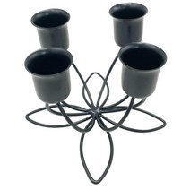 우아한 캔들 홀더 기둥 스탠드 로맨틱 철 장식품 중앙 장식 웨딩 장식을위한 꽃 촛대 tealight 선물 생활 ro, 4 헤드 블랙