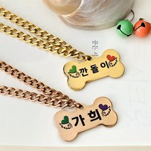 황금률 6mm 폭 써지컬 체인 뼈다구 인식표 강아지 목걸이 (사이즈 조절 가능), 실버