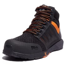 Timberland 남성용 래디어스 미드 컴포지트 세이프티 토 CT 블랙 블랙 오렌지 8, Black: Black Orange, 9.5 Wide