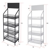 편의점 매대 과자 스낵 PC방 컵라면 진열대 펜트리, 상세이페이지 참고, 블랙 4단 50x27x140cm