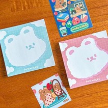 기타 바보사랑[데일리밍디] 100매 젤곰이 솜사탕 구름 떡메모지 캐릭터떡메모지, 베이비핑크100매, 베이비핑크100매