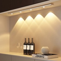엔템 ﻿무타공 LED 붙이는 센서등 수유등 빈티지 카페 인테리어, 화이트, 6조명60CM(배터리표시등없슴)