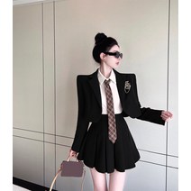 장원영 일본 하이틴룩 한선화 스커트 윈터 채령 금수저 정채연 차정원 옷 플리츠 주름 치마 베이지색