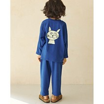 [BEMON] Silk Span CAT Lounge Setup [4colors] 베몽 키즈 아동 유아 아기 여아 남아 어린이집 등원룩 면 유치원 봄 여름 가을 상하세트 실내복