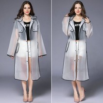 EVA4-2 고탄력반투명 레인코트 남여공용 우의비옷 4종 (2+1증정), 반투명그린