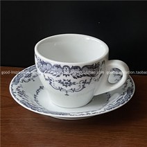 이쁜 접시 플레이트 프렌치 앤티크 로즈 가든 도자기 식판 디저트 케이크 애프터눈 티 빈티지, 인디고커피잔 접시