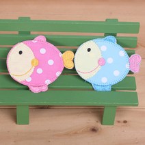 [펠트친구] 금붕어 와펜/와펜/캐릭터와펜/동물와펜/와펜브로치/부, 핑크