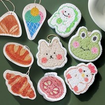 예쁜 생분해 수세미 천연수세미 제로웨이스트 친환경 설거지 스펀지 수세미, 아이스크림