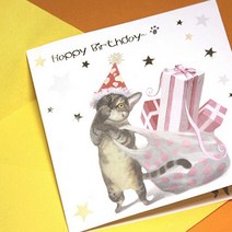 카드들 해피벌쓰데이 캐릭터 생일축하카드 -생일/축하/초대장/돌잔치/파티이벤트꽃선물포장용품메세지카드, 생일카드- 사랑스러운 해피