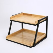 JINGHENG 빵 진열 2단 계단식 트레이 나무 제과 쿠키 마카롱 베이커리 선반 매대 진열장, C