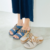 할마마마 펀칭라인엑스캐주얼슬리퍼 중년여성슬리퍼 에스닉