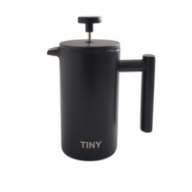 TINY 캠핑용 스테인레스 커피 프렌치 프레스기 350ml, 블랙, 1개