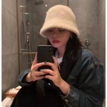 양털 버킷햇 뽀글이 벙거지 모자 데일리룩 겨울 코디 양털모자