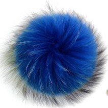 saw 푹신한 여우 퍼 폼폼 및 버튼 13-15cm DIY 너구리 공 자연 스카프 모자 액세서리, 01 싱글 사이즈, [29] royal blue