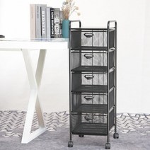 지류 정리함 그림 도화지 종이 보관함 대형 전지 문서 수납 트롤리, A4-5단-블랙(대)