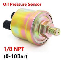 7색 백라이트 52mm 자동 해양 오일 압력 게이지 0 ~ 10ar 150PSI 연료 프레스 센서 트럭 요트, 03 0-10Bar sensor