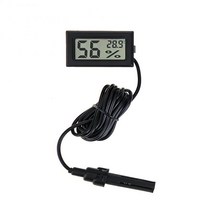 전자 디스플레이 온도 센서 내장형 편리한 프로브 게이지 미니 Lcd 디지털 게이지 계측기 온도계 습도계, 검은색, 하나, 1개