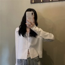 가을 겨울 긴팔 후드 블라우스 맨투맨 디자인감 더블 지퍼 니트