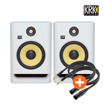 KRK ROKIT 8 G4 화이트 (1조) RP8 액티브 모니터 스피커 + XLR to 55 TRS 케이블