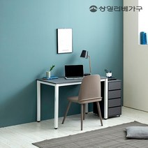 상일리베가구 더스틸 1000 책상+4단서랍장, 블랙화이트+화이트