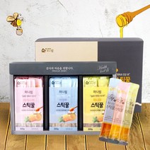 강원양봉 공식스토어 [강원양봉] 프리미엄 20입 3종스틱꿀 선물세트 (아카시아/야생화/피나무꿀15gx20개입 각1박스)/쇼핑백포함