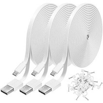 Wyzecam wyzecam 팬 kasacam 실내용 nestcam 실내용 블링크 클라우드 캠 USB-마이크로 USB 내구성 충전 및 보안 카메라용 데이터 동기화 코드용 3팩, 하얀색