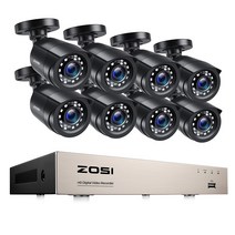 ZOSI CCTV 시스템 H.265 + 8CH DVR 4/8 1080P 야외 보안 카메라 DVR 키트 주야간 홈 비디오 감시, CHINA|없음|with 8 Cameras