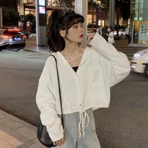 크롭후드 교복후드 하단끈포인트 2023 얇은 봄옷