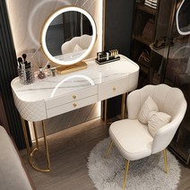 화장대 침실 현대적인 심플하고 가벼운 고급 소형 아파트 핑크 북유럽 슬레이트 무료 설치, 23 백색 120cm 모조 바위 석판 + 똑똑한 거울