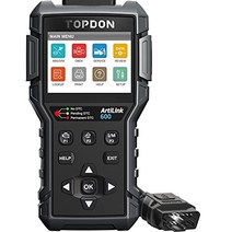 TOPDON AL600 obd2 진단기 한국어 OBD2 스캐너 자동차 스캔 툴 obd2 코드 리더 오일SASBMS 리셋 액티브 테스트 BMW벤츠아우디VW등 대응 고장 코드의 독소거 체크 엔진 경고등의 소등 무료]