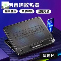 노트북 받침대 쿨러 거치대 패드 게이밍, 딥블랙【질풍속냉】【9D음질】우퍼 방열신기