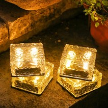 정원가꾸기 데코 태양광 LED 조명 야외 장식 잔디 램프 벽돌 풍경 통로 정원 4 피스, 01 4PCS WARM LIGHT