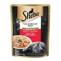 쉬바 고양이 주식 파우치 참치와 닭고기, 70g, 12팩