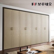 보루네오 330cm 제논 여닫이 붙박이장 11자, 오크베이지 330cm
