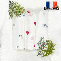프랑스 보니숑 무형광 거즈블랭킷 아기담요 신생아블랭킷 유모차담요, 거즈블랭킷-캔디트리블루(무형광)