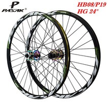 산악 로드 자전거 휠 휠셋 바퀴 타이어 MTB 알루미늄 합금 디스크 브레이크 전면 2 개의 후면 베어링 712 단 QR 청소년 24 인치 520mm, 1.black hub red  Clincher25MM
