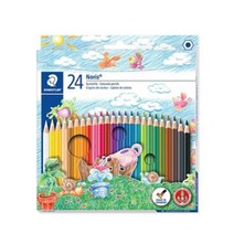 [스테들러] 지관케이스 유성색연필 24색, 100개