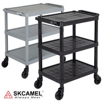 (우리주방)업소용 서빙카트 운반카트 3단카트 식당카트, 대, 검정, 1개