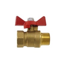 나비 버터플라이 밸브 양방향 황동 차단 볼 밸브 버터 핸들, 34, bsp 여성에서 남성으로, 1개