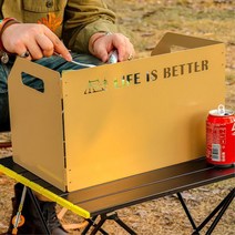 캠핑 버너용 폴딩 바람막이 파우치 세트 캠핑준비물, 오렌지