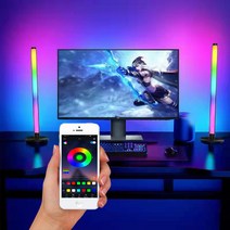 아크릴엠비언트 스마트 앱 제어 RGB 야간 조명 바 USB 음악 동기화 백라이트 PC TV 게임 룸 침실 데스크탑 램프 주변, 0.5m 30등