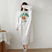 꾸안꾸 테디베어 맨투맨 롱원피스