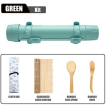 김밥기계 스시 초밥 틀 스시 몰드 키트 롤러 쌀 apanese 메이커 기계 바주카 야채 고기 롤링 도구 주방 가, 07 Green Set A