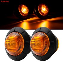 카라반트레일러 2pcs 라운드 34 LED 사이드 마커 라이트 12V 24V 오렌지 앰버 표시기 신호 그릴 램프 트럭 트레일러 캐러밴 캠핑카 UTV UTE 167944