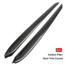 ABS 탄소 섬유 매트 블랙 인테리어 2PCS 대시 보드 패널 문 트림 커버 테슬라 모델 Y 3, Carbon Fiber ForDoor