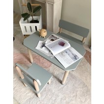 6세책상 유아 어린이 원목 책상 의자 세트, 흰색 싱글 의자