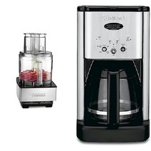 쿠진아트 Cuisinart 푸드 프로세서 14 컵 야채 다지기 다이 싱 파쇄 퓌레 및 반죽 스테인레스 스틸 DFP-14BCNY, 푸드 프로세서 + 커피 메이커, D. 스테인레스 스틸